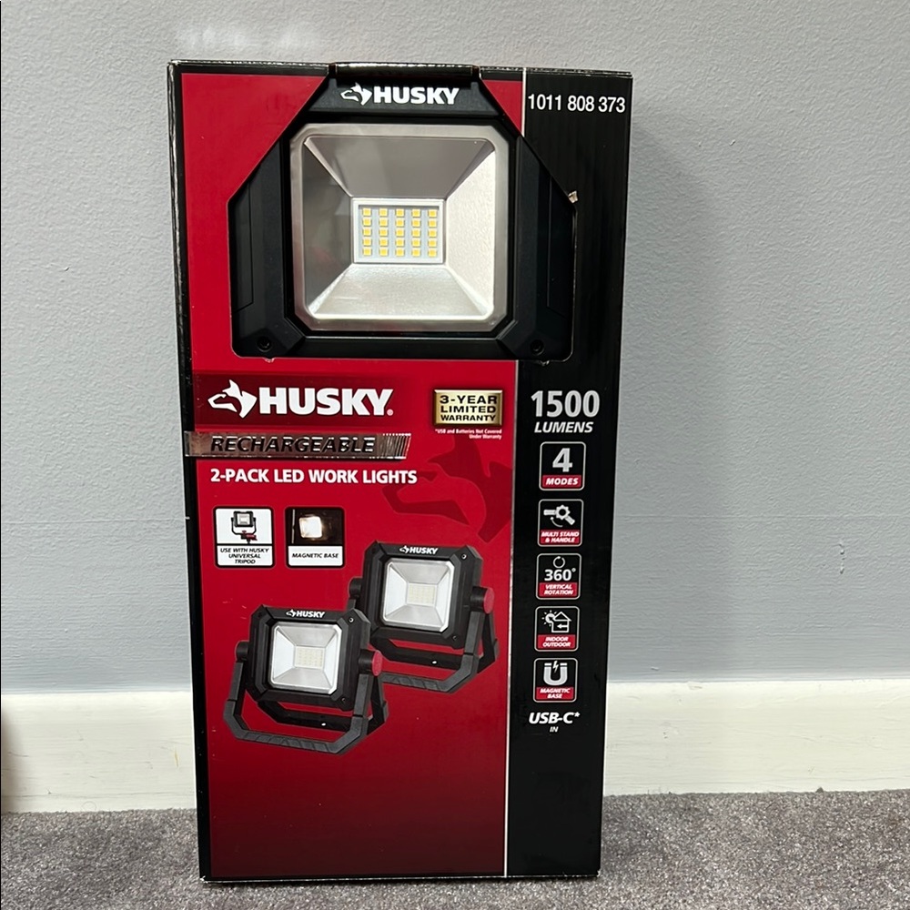 Husky Rechargeable LED Work Lights 2-Pack